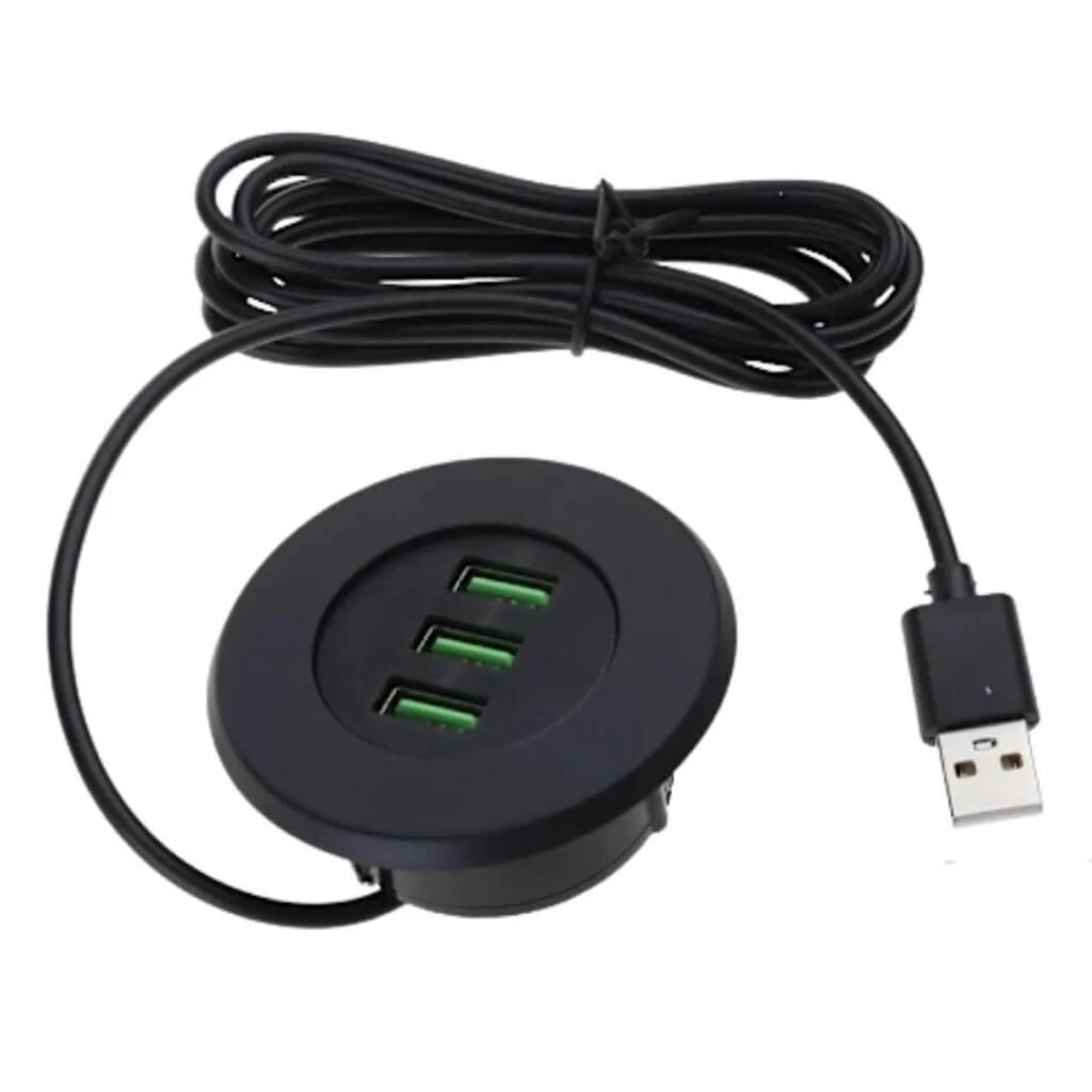 6028 USB 3 Port Hub Masaüstü Gömme Çoklayıcı Çoğaltıcı Kablolu Şarj