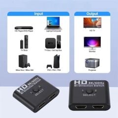4415 8K 60Hz HDMI Splitter Switch Bi-Directional Çift Yönlü Çevirici Çoklayıcı