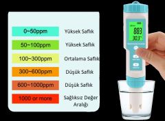 7in1 PH/TDS/EC/ORP/Deniz Suyu Ağırlık/Tuzluluk/Sıcaklık c-600 PH Ölçer Su Kalitesi Monitörü