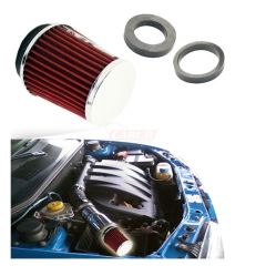 Araba Hava Filtresi Tuning 2 Aparatlı Krom-Kırmızı