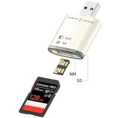 6082 Usb 3.0 2 Port Hafıza Kartı Okuyucu SD SDXC NM Çoklu Kart Dönüştürücü