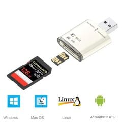 6082 Usb 3.0 2 Port Hafıza Kartı Okuyucu SD SDXC NM Çoklu Kart Dönüştürücü