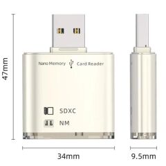 6082 Usb 3.0 2 Port Hafıza Kartı Okuyucu SD SDXC NM Çoklu Kart Dönüştürücü