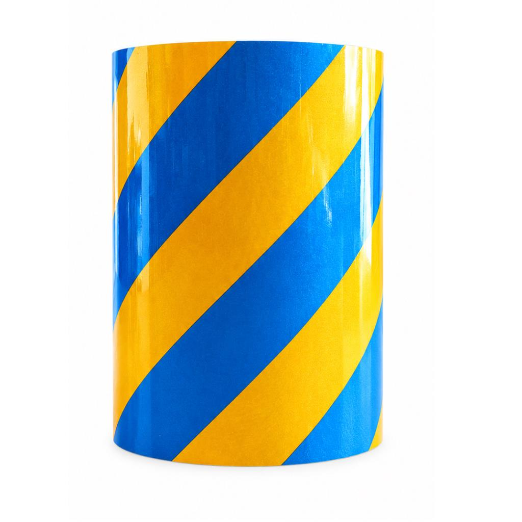 Çapraz Şerit Bant 17 cm x 25 Metre Sarı Mavi