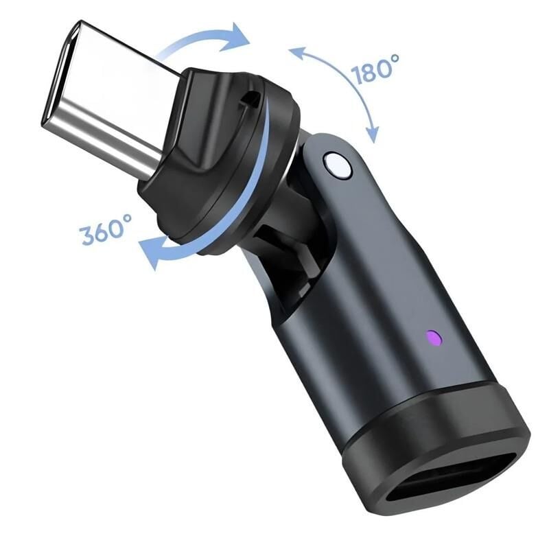 6009 USB Type-C OTG Çevirici Adaptör 540° Döner PD240W 5A Şarj Veri Dönüştürücü