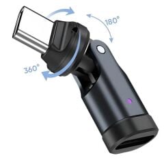 6009 USB Type-C OTG Çevirici Adaptör 540° Döner PD240W 5A Şarj Veri Dönüştürücü