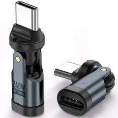 6009 USB Type-C OTG Çevirici Adaptör 540° Döner PD240W 5A Şarj Veri Dönüştürücü