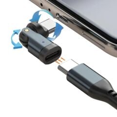 6009 USB Type-C OTG Çevirici Adaptör 540° Döner PD240W 5A Şarj Veri Dönüştürücü