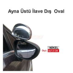 Sürücü Kursu Dış Dikiz Ilave Eğitmen Aynası Oval Krom 14 x 7,5 cm