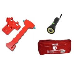 Acil Durum Araç Seti: İlk Yardım + İmdat Çekici + El Feneri