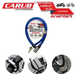 Bisiklet Kilidi Anahtarlı 15x120 Mavi