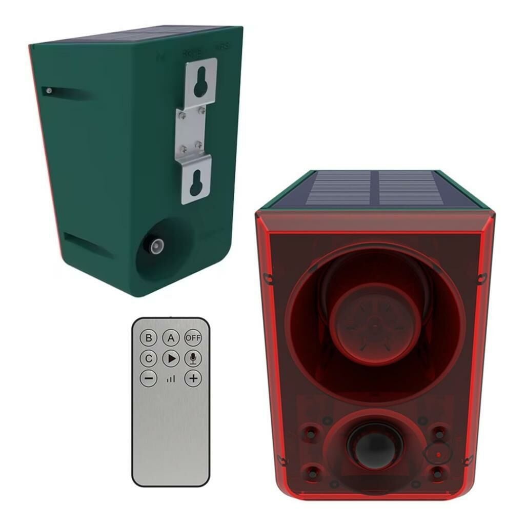 Yüksek Sesli̇ Hayvan Kovucu Alarm Ci̇hazi 130db Şarjli Solar Panelli̇ Hareket Sensörlü