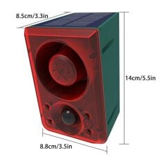 Yüksek Sesli̇ Hayvan Kovucu Alarm Ci̇hazi 130db Şarjli Solar Panelli̇ Hareket Sensörlü