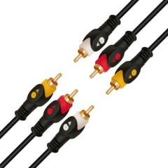 3 Rca + 3 Rca 1.5 Metre Poşetli̇ Gold 1. Kali̇te Kablo