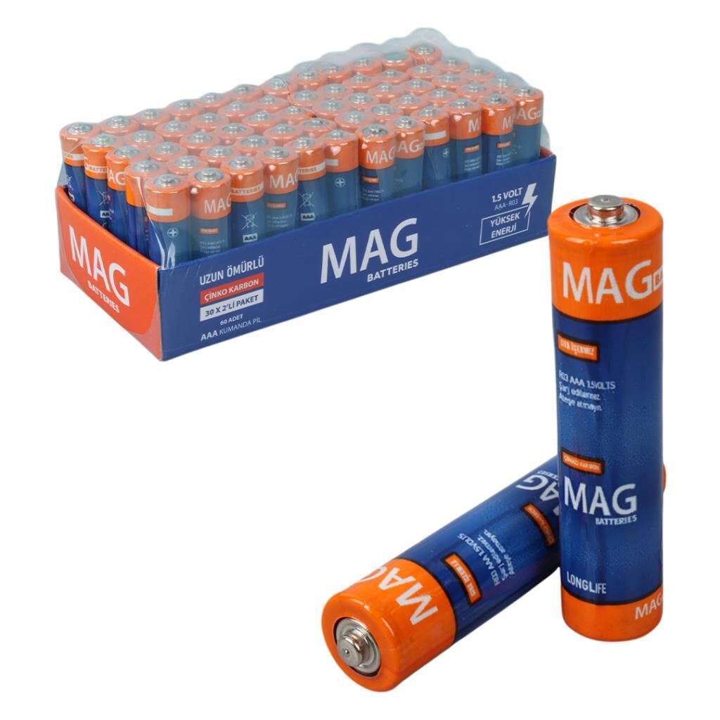 Mag Batteries Mg-26172 Karbon Çi̇nko Aaa 60'li İnce Kalem Kumanda Pi̇li̇ (R03 Um-4)