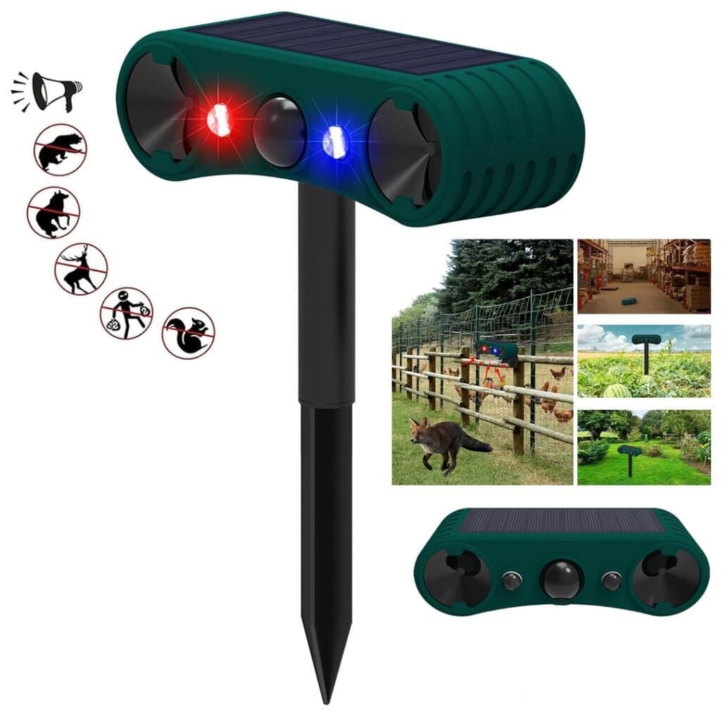 Hareket Sensörlü Ultrasoni̇c Solar Si̇ren Sesli̇ Hayvan Kovucu Alarm Ci̇hazi