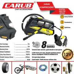 Carub Hava Kompresörü Dijital 150 Psi Siyah