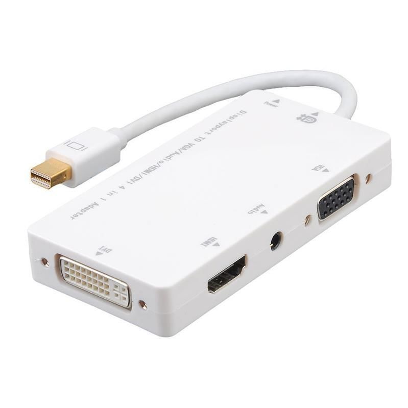 Mini displayport To Hdmi Dvi Vga 3.5mm Kulaklık Çıkışı Thunderbolt Çevirici Adaptör