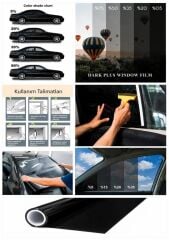 Seri A Amerikan Çizilmez Cam Filmi %20 Orta Siyah 152 cm x Oto Cam Filmi
