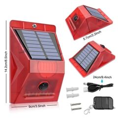 Köpek Si̇lah Sesli̇ Hayvan Kovucu Alarm Ci̇hazi Gece Çalişir Solar Panelli̇