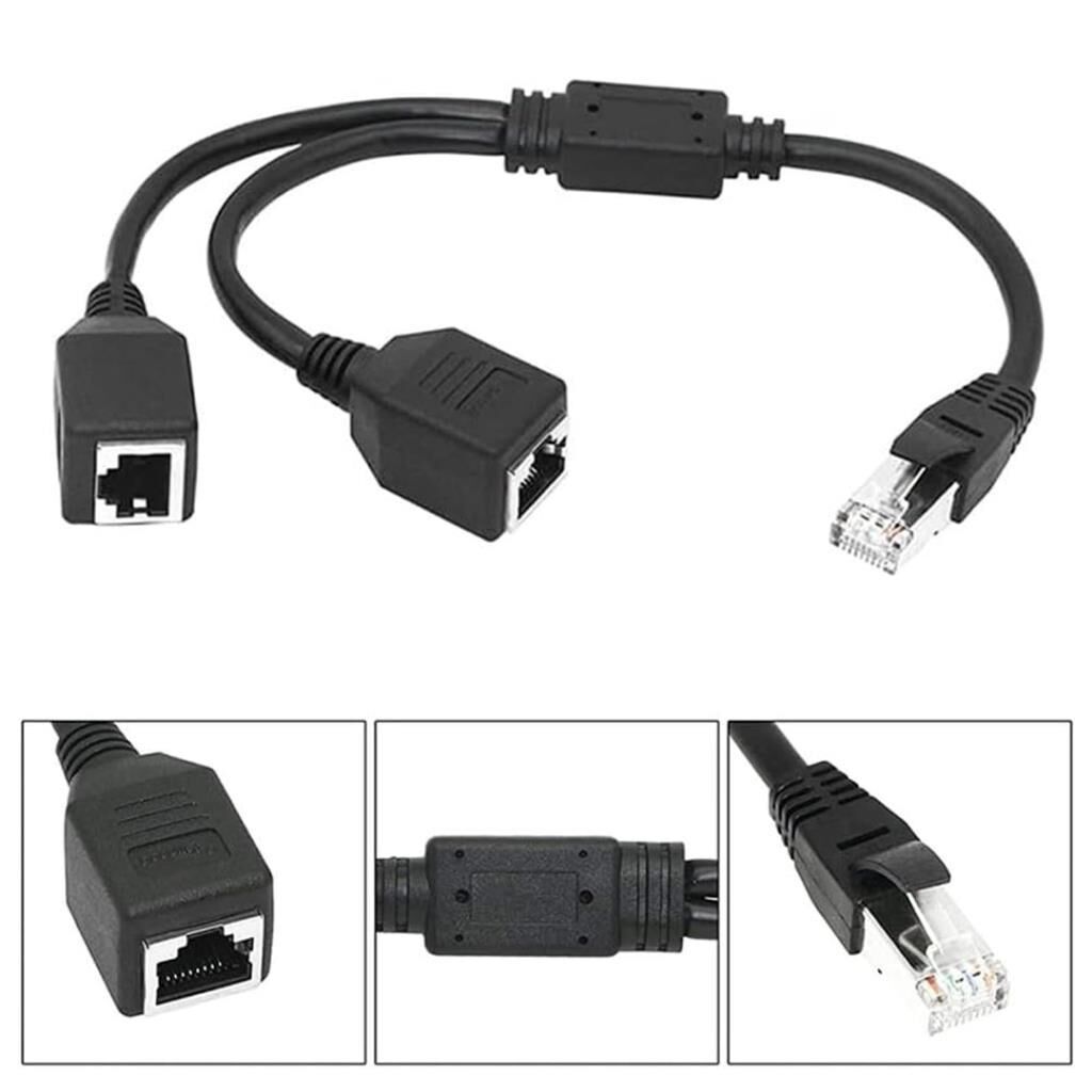 Erkek Rj45 To 2x Di̇şi̇ Ethernet Çoklayici Splitter Dağitici