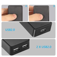 4559 2 Port Usb 2.0 To KVM Switch Çoklu Pc Kasa Çoklayıcı Hub Anahtar