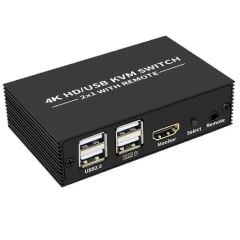 4306 Hdmi Kvm Switch 2 Port Usb Type C 2 PC Tek Kasa Klavye Mouse Kontrol Çoklayıcı