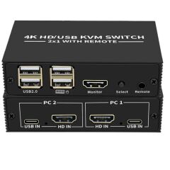 4306 Hdmi Kvm Switch 2 Port Usb Type C 2 PC Tek Kasa Klavye Mouse Kontrol Çoklayıcı