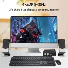 4306 Hdmi Kvm Switch 2 Port Usb Type C 2 PC Tek Kasa Klavye Mouse Kontrol Çoklayıcı