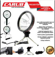 CARUB Projektör 12V 3 Ayaklı 1000 Mumluk