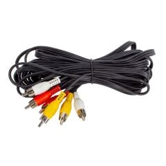PM-2187 Siyah 3 RCA + 3 RCA Kalın 10 Metre Ses Görüntü Aktarım Kablosu