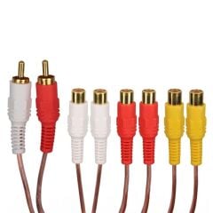 PM-24208 2 RCA Erkek - 6 RCA Dişi Ses Çoklayıcı Kablo 40 cm Zırhlı Dağıtıcı