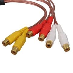 PM-24208 2 RCA Erkek - 6 RCA Dişi Ses Çoklayıcı Kablo 40 cm Zırhlı Dağıtıcı