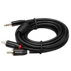 Philips SWR2121B/93 3,5 mm Stereo 2 RCA AUX Ses Kablosu 5 Metre Hi-Fi Ses Kalitesi