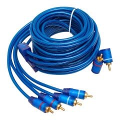 PM-425 2 RCA Erkek + 4 RCA Erkek Şaseli 5 Metre Mavi Kablo