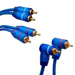 PM-425 2 RCA Erkek + 4 RCA Erkek Şaseli 5 Metre Mavi Kablo