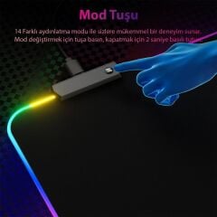 Rgb Gami̇ng Mouse Pad 14 Modlu 300x800x4mm