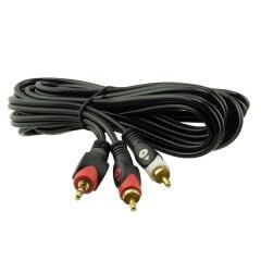 PM-648 Gold Uç 2 RCA Erkek + 3,5 mm Stereo Erkek Siyah 3 Metre Ara Kablo