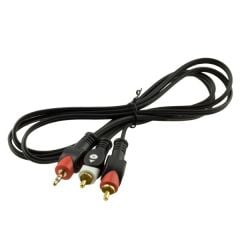 PM-9486 2 RCA Erkek + 3,5 mm Stereo Erkek 1,5 Metre Gold 1. Kalite Kablo (Ara)