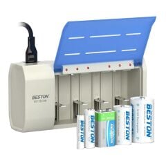 PM-20117 (AA-AAA-C-D-9V-SC) Universal Tüm Boylar Pil Şarj Cihazı