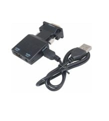 Vga To Hdmi Çevirici Dönüştürücü Laptop Tv Monitör Adaptör Kablosu + Hdmi Kablo 1.5 Metre