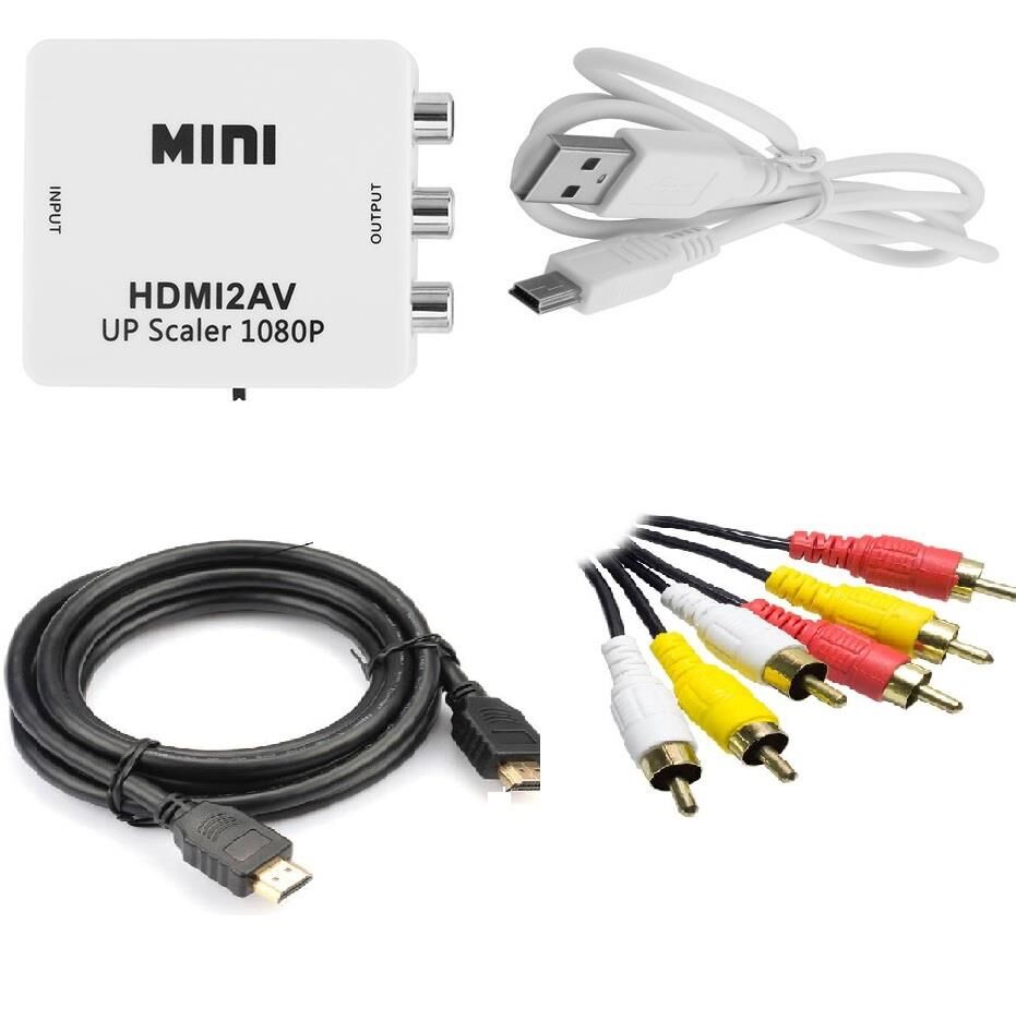 Hdmi To Av Rca Tos Çevirici + Hdmi Kablo + Rca Kablo