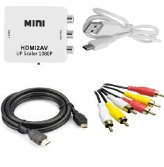 Hdmi To Av Rca Tos Çevirici + Hdmi Kablo + Rca Kablo