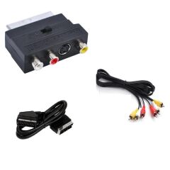 Scart To Rca Skart Tos Av Svideo Çevirici Set + Rca Kablo + Scart Kablo