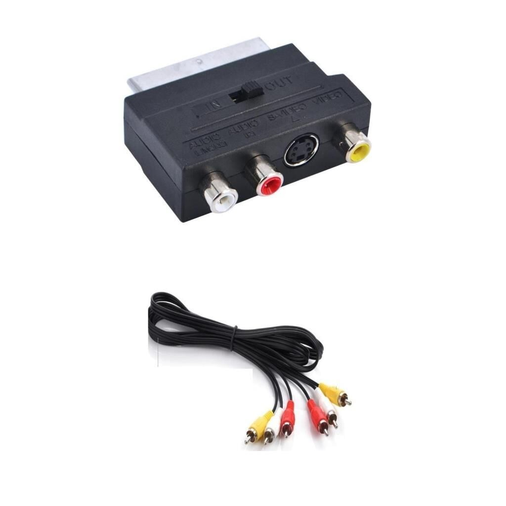 Scart To Rca Skart Tos Av Svideo Çevirici Set + Rca Kablo