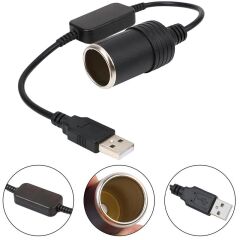 Usb 2.0 5 Volt - 2 Amper To 12 Volt - 0.8 Amper Araç Çakmak Fi̇şi̇ Di̇şi̇ Çevi̇ri̇ci̇