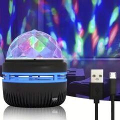 Mini USB’li Sihirli RGB LED Disko Topu – Renkli Işık Efekti, Parti ve Eğlence Aksesuarı