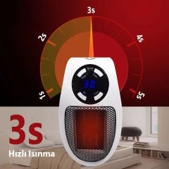 500 WATT PRİZ TİPİ UZAKTAN KUMANDALI TAŞINABİLİR ISITICI