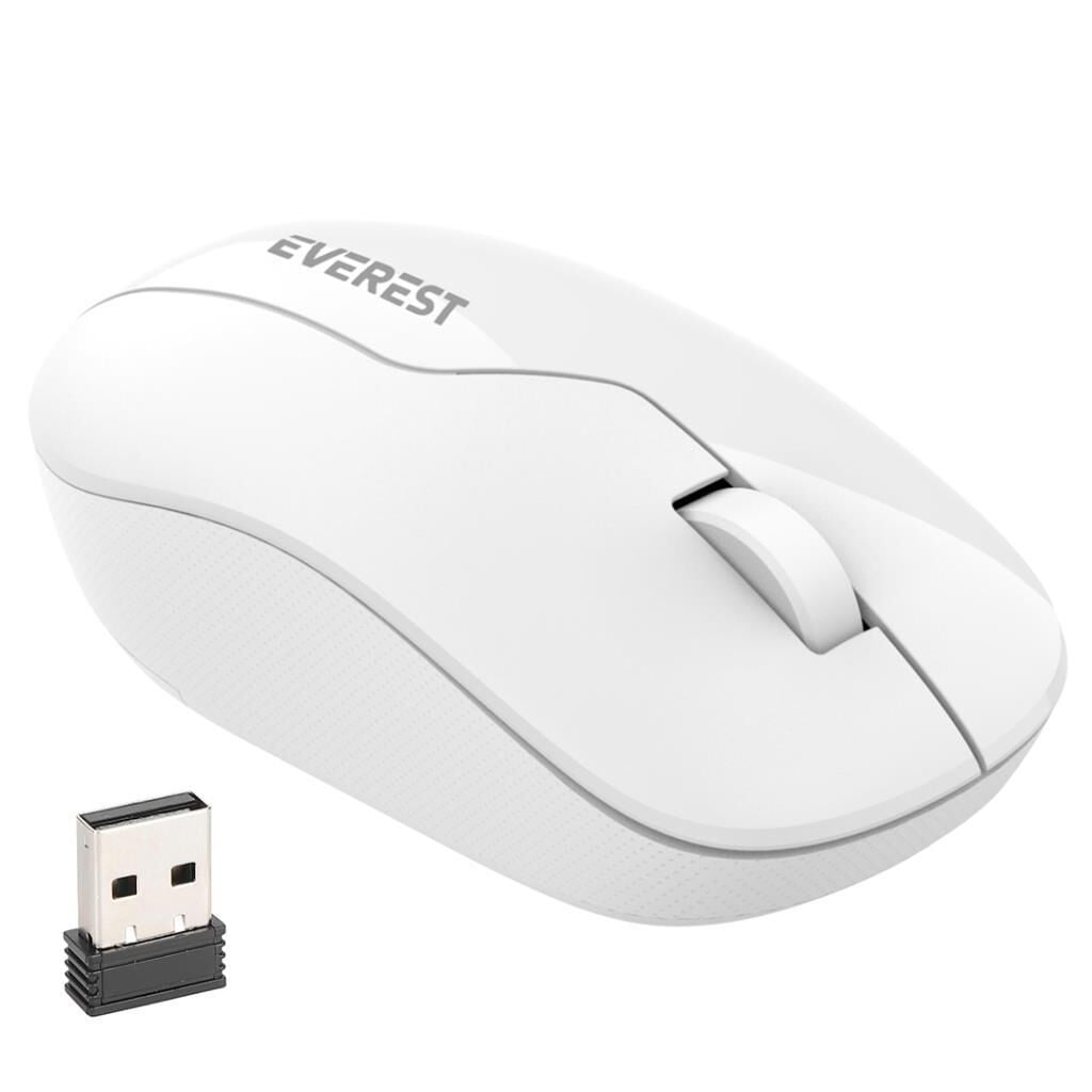Everest Smw-973 Usb Beyaz 2.4ghz 1200dpi Kablosuz Opti̇k Mouse 5 Metre Menzi̇l