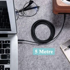 5M Metre Aux Ses Kablosu Stereo Erkek Erkek 3.5 Mm Steryo Kablo